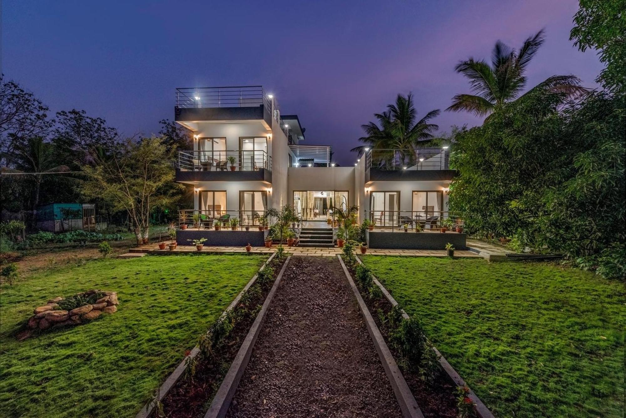 Saffronstays Lakeview Nivara - Farm Stay Villa With Private Pool Near Pune Exteriör bild